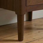 Norway Dark Walnut Wooden Bedside Table - 55cm tall