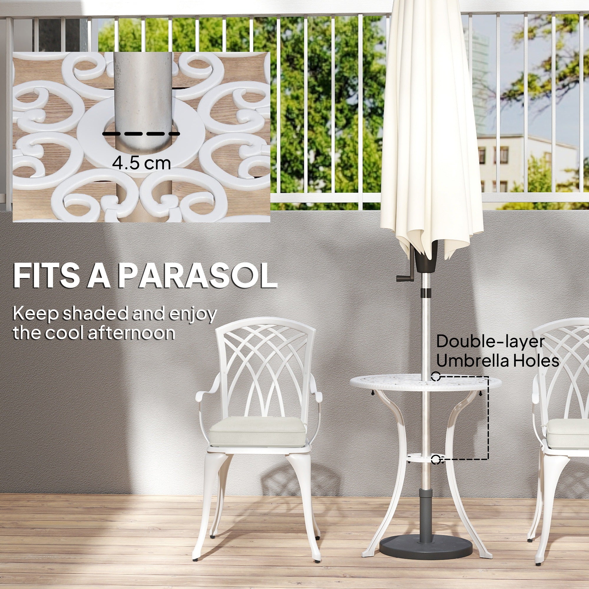 Three-Piece Cast Aluminium Bistro Set