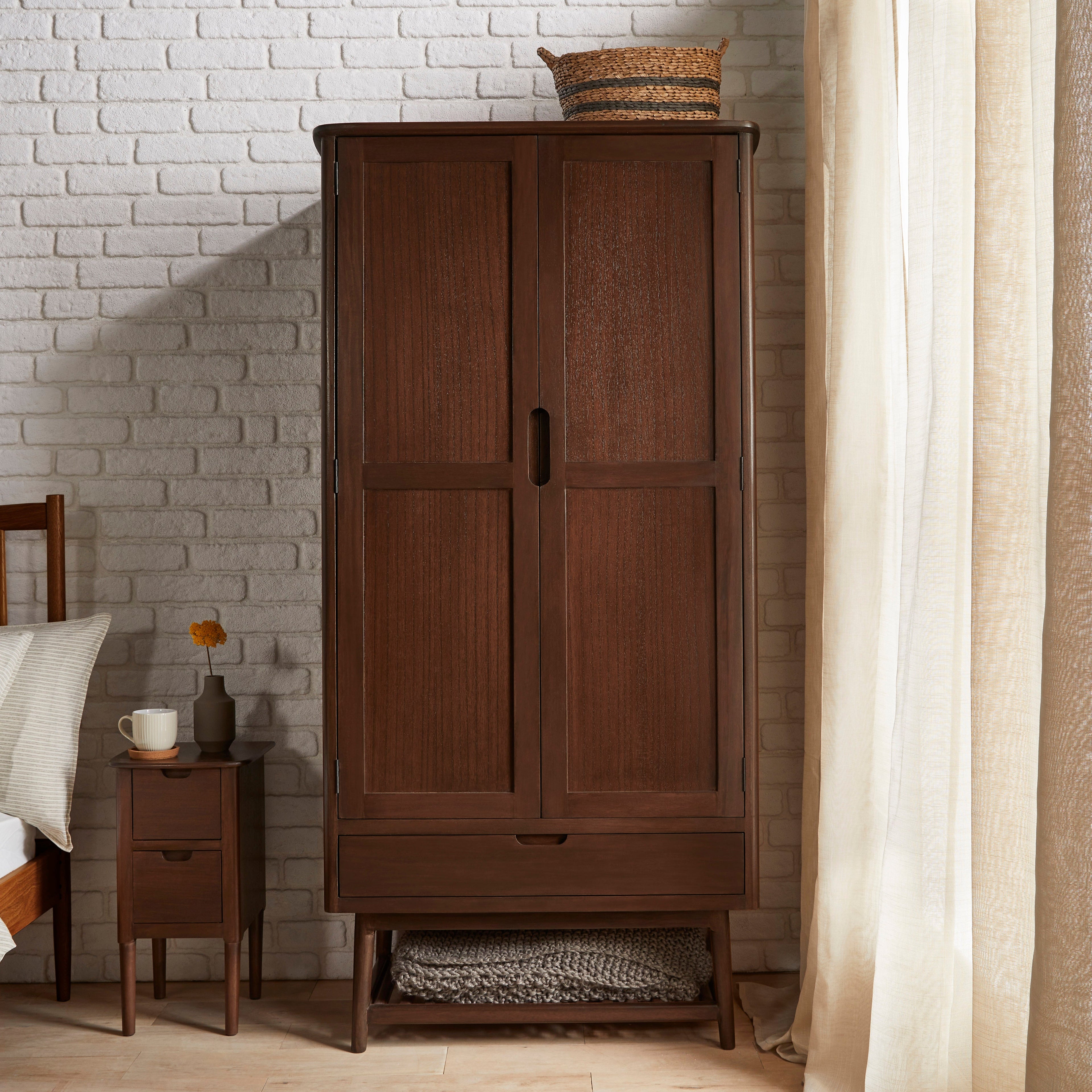 Norway Dark Walnut Wardrobe - 180cm