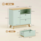 Buffet Cabinet with 2 Drawers, Open Compartment