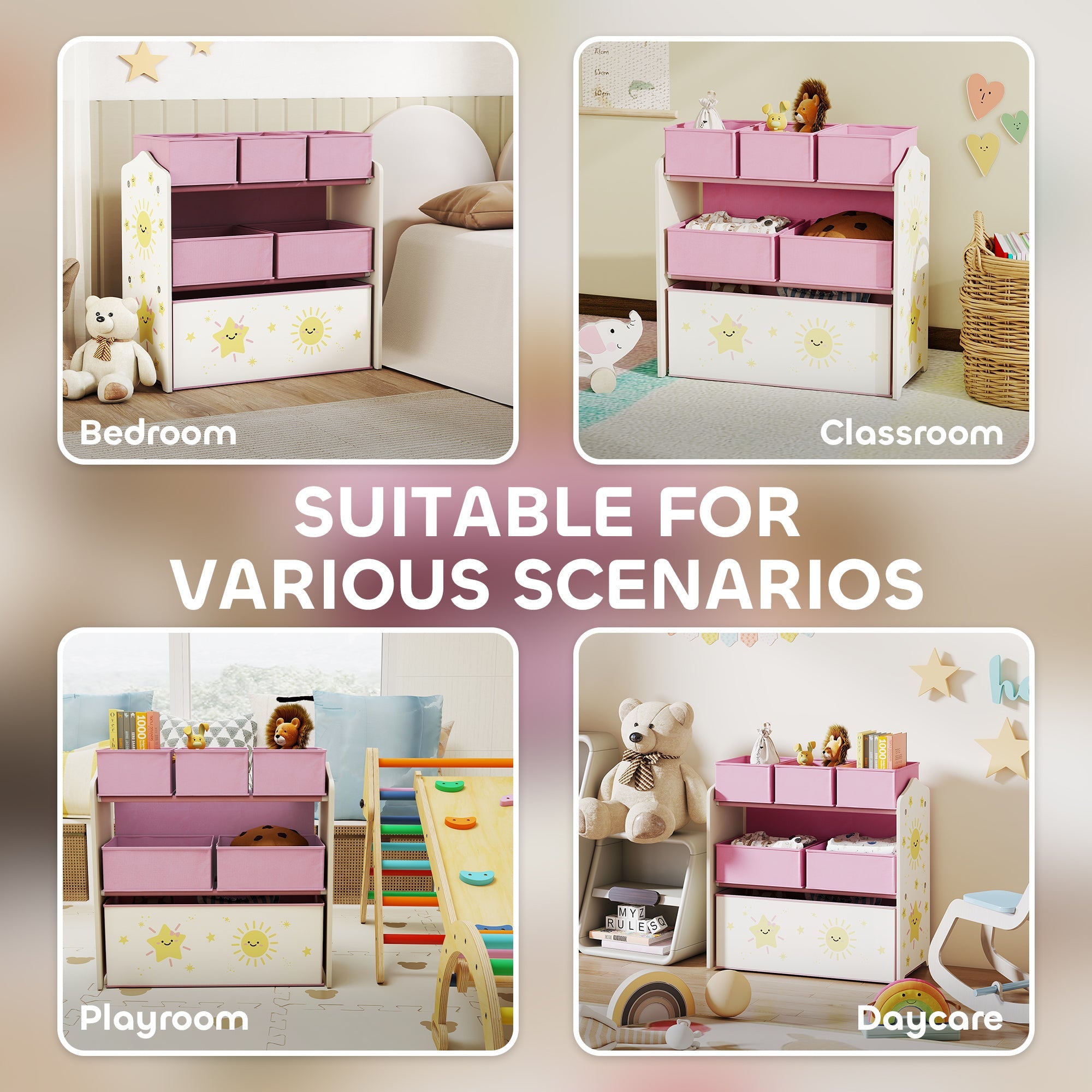 Kids Toy Storage Units, 3-Tier