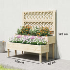 2-Tier Stepped Garden Bed with Trellis for Climbing Plants
