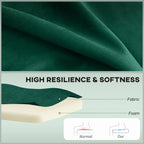 Loveseat 2 Seater Sofa Upholstered with Thick Padded Seat and Rubber Wood Legs, Dark Green