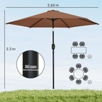 2.6 m Garden Parasol Umbrella with Aluminium Pole
