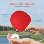 Portable Table Tennis Set with Four Rackets, Eight Balls, Storage Case