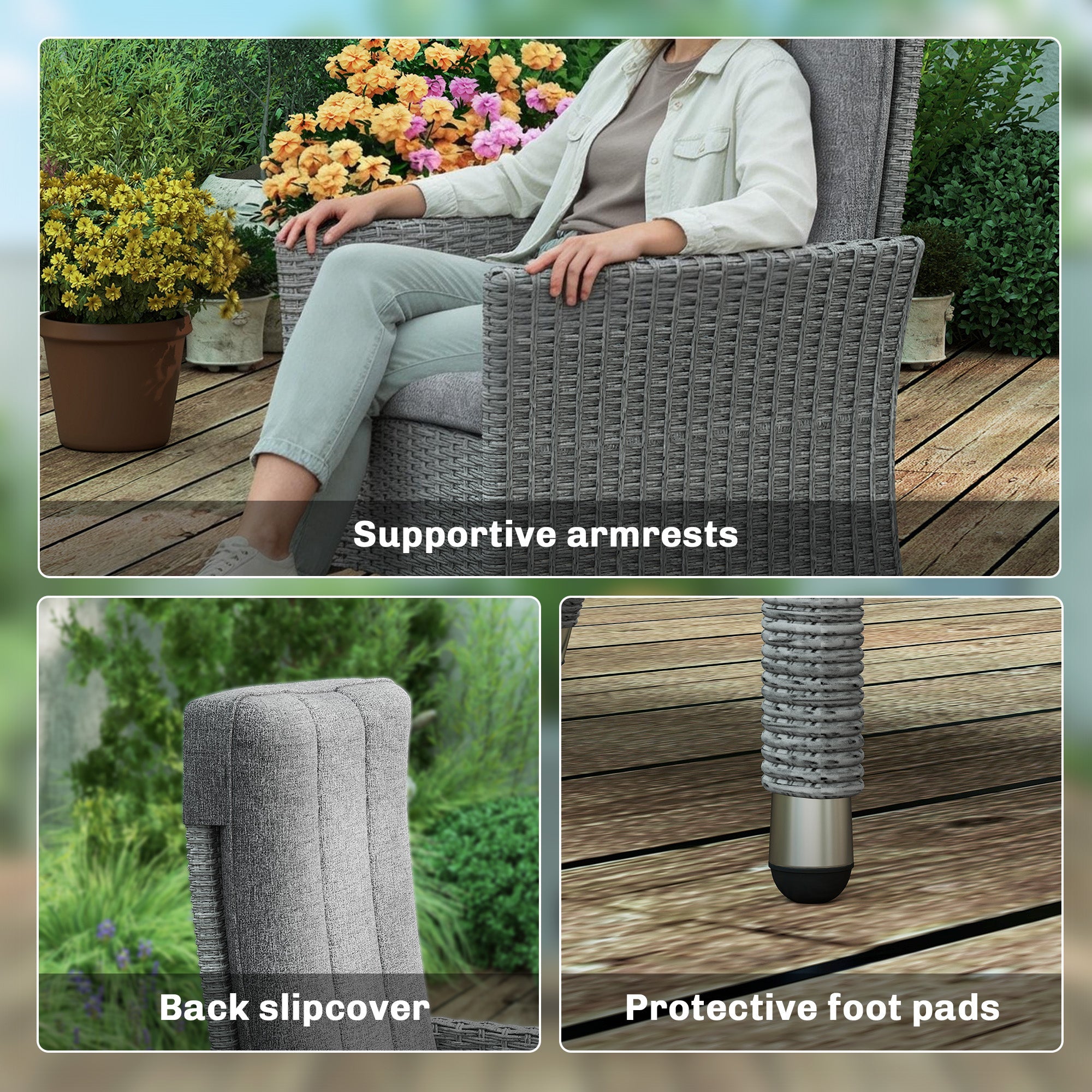 105°-150° Reclining Rattan Chair