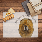 Red Chow Chow 'Cheese Tax' Glass Chopping Board