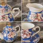 Rosewood Garden Tea Set - Service for 6 (15 Pieces)