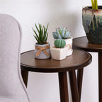 Small Round End Table Wood, 3-Legs Stool