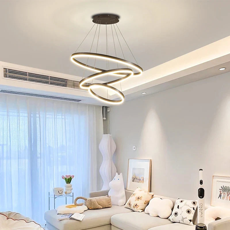 Modern 3 Ring Round Hanging LED Pendant Light