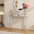Ultra Long Silver Mirrored Entry Console Table, Vanity Table