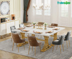 63-Inch Rectangular Dining Table for 4 to 6, Marble Table Top