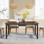 63"x31.5" Dining Table, Industrial Kitchen Table for 6-8 Person