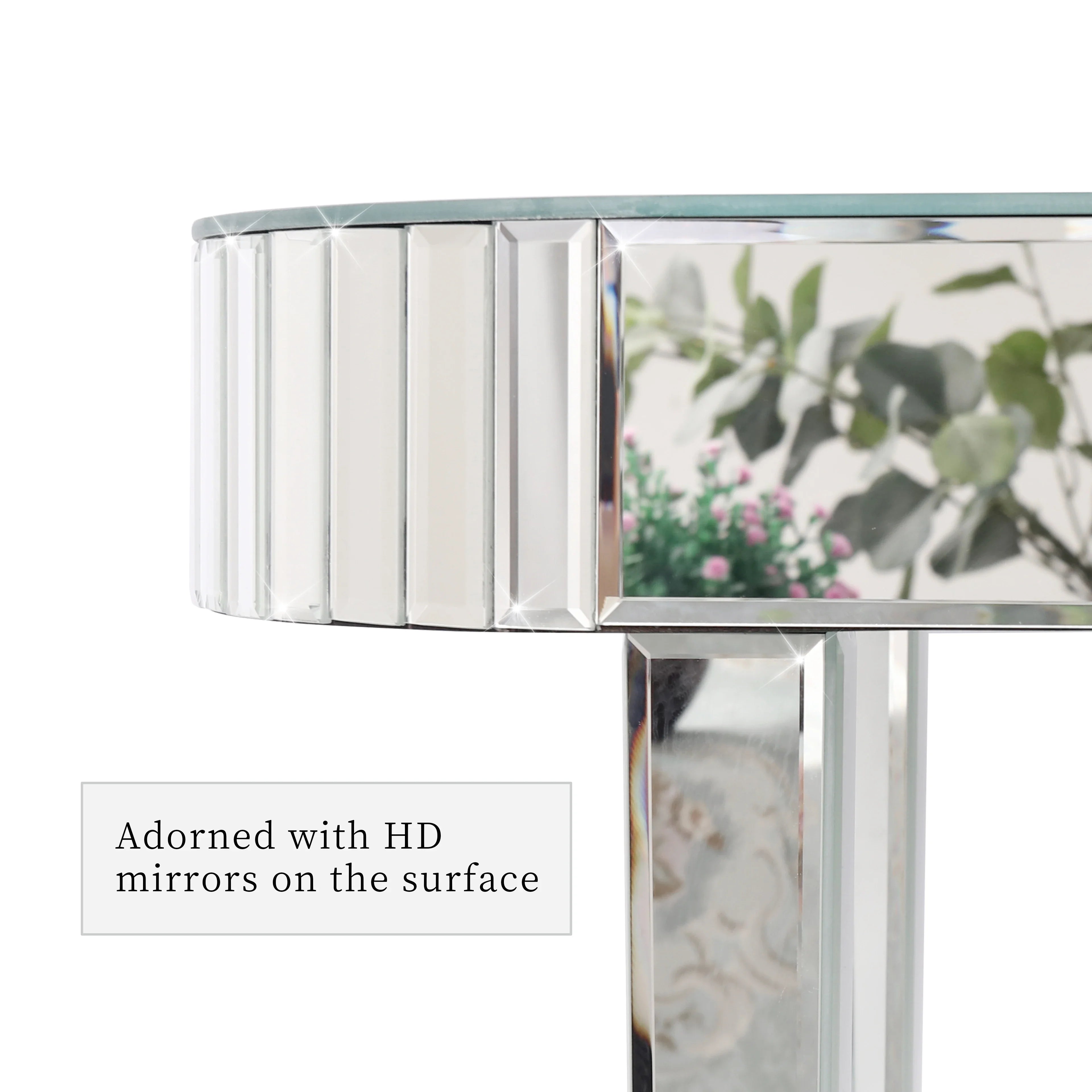 Ultra Long Silver Mirrored Entry Console Table, Vanity Table