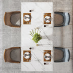63-Inch Rectangular Dining Table for 4 to 6, Marble Table Top