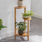 3 Tier Bamboo Corner Plant Stand - Indoor