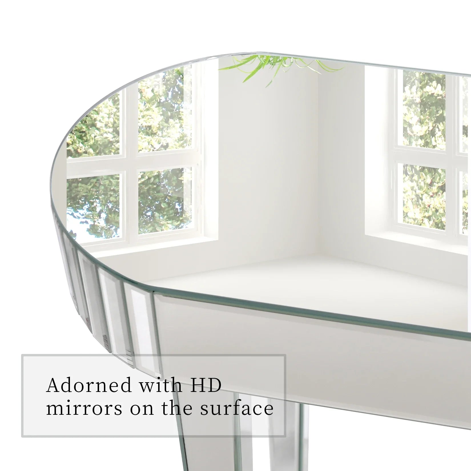 Ultra Long Silver Mirrored Entry Console Table, Vanity Table