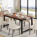 63"x31.5" Dining Table, Industrial Kitchen Table for 6-8 Person