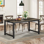63"x31.5" Dining Table, Industrial Kitchen Table for 6-8 Person