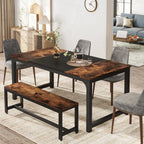 63"x31.5" Dining Table, Industrial Kitchen Table for 6-8 Person