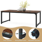 63"x31.5" Dining Table, Industrial Kitchen Table for 6-8 Person