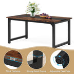 63"x31.5" Dining Table, Industrial Kitchen Table for 6-8 Person