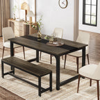 63"x31.5" Dining Table, Industrial Kitchen Table for 6-8 Person