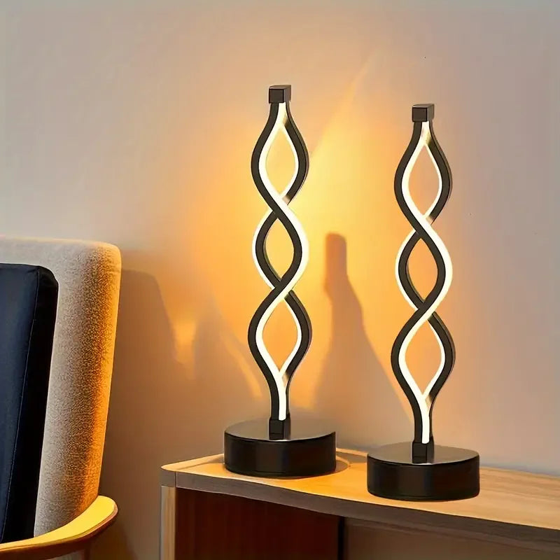 Modern Twist LED Table Lamp – Dimmable Ambient Light