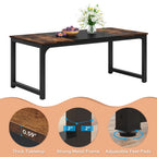 63"x31.5" Dining Table, Industrial Kitchen Table for 6-8 Person