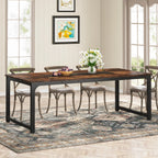 63"x31.5" Dining Table, Industrial Kitchen Table for 6-8 Person