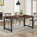 63"x31.5" Dining Table, Industrial Kitchen Table for 6-8 Person