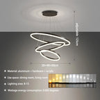 Modern 3 Ring Round Hanging LED Pendant Light