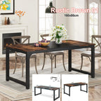 63"x31.5" Dining Table, Industrial Kitchen Table for 6-8 Person