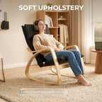 Comfortable Relax Rocking Chair with Headrest - Black