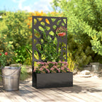 Metal Garden Bed with Trellis with Privacy Screen for Climbing Plants