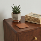 Walnut Narrow Bedside Table with Brass Drawer Pulls - 30cm