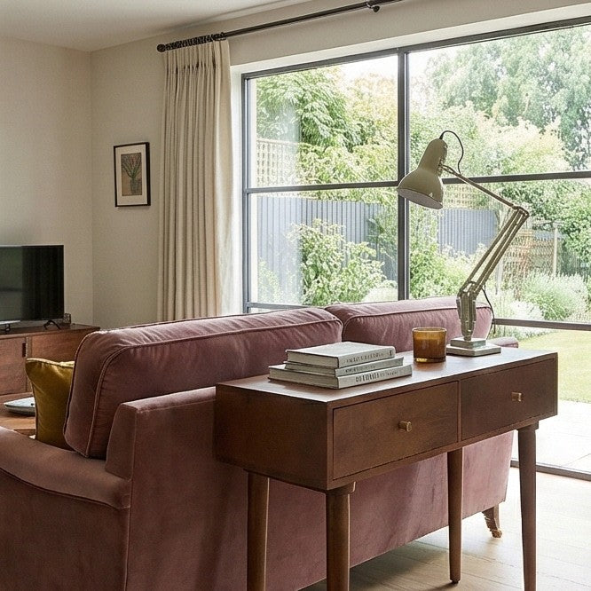 Walnut 3-in-1 Console Table, Dressing Table & Desk - 90cm