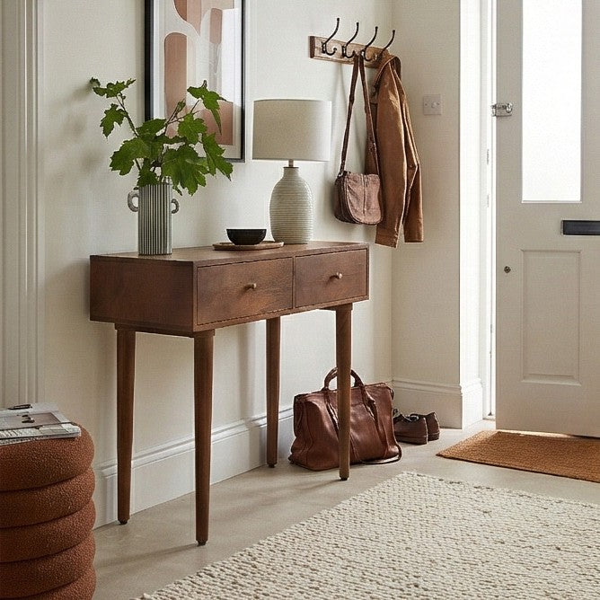 Walnut 3-in-1 Console Table, Dressing Table & Desk - 90cm