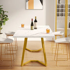 63-Inch Rectangular Dining Table for 4 to 6, Marble Table Top
