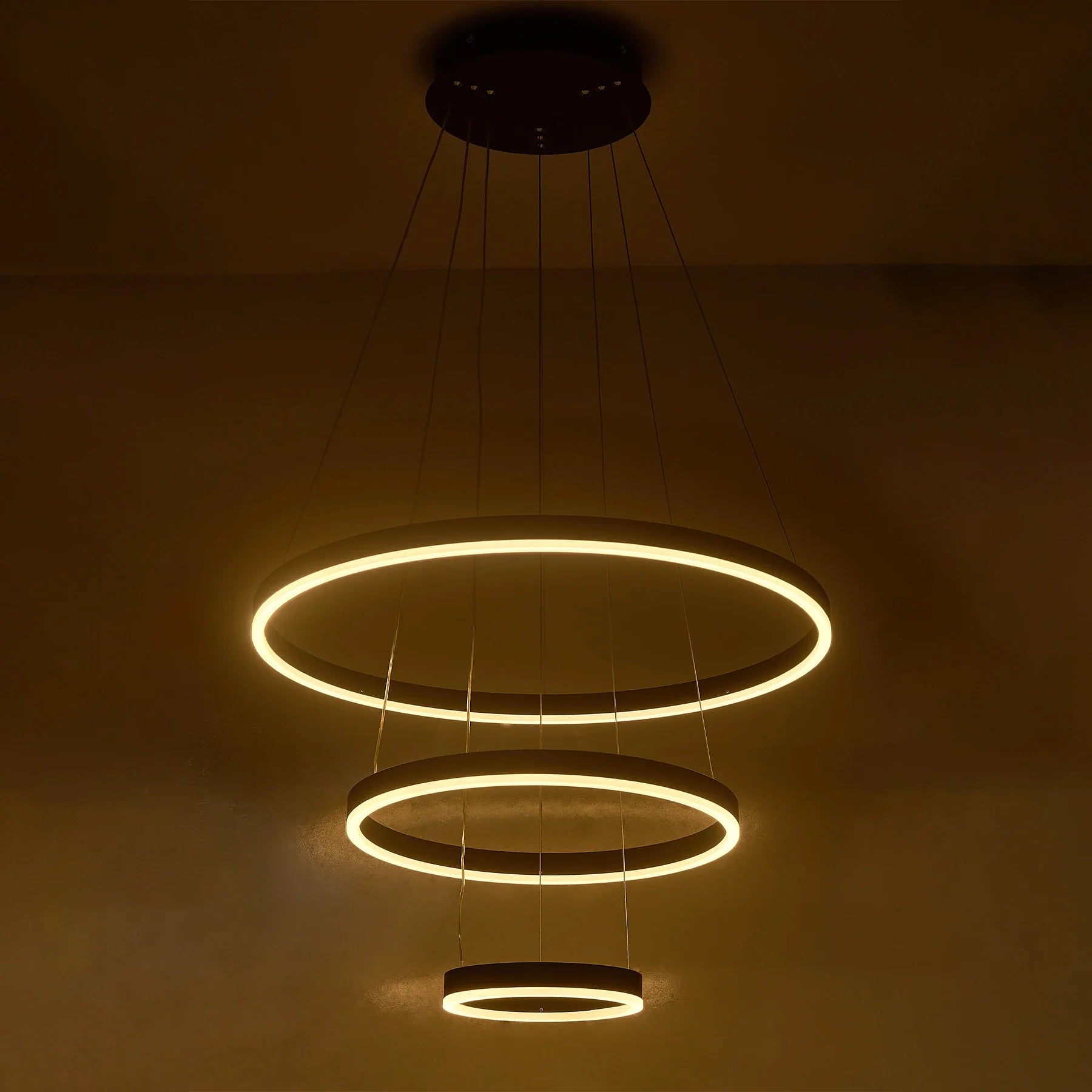 Modern 3 Ring Round Hanging LED Pendant Light