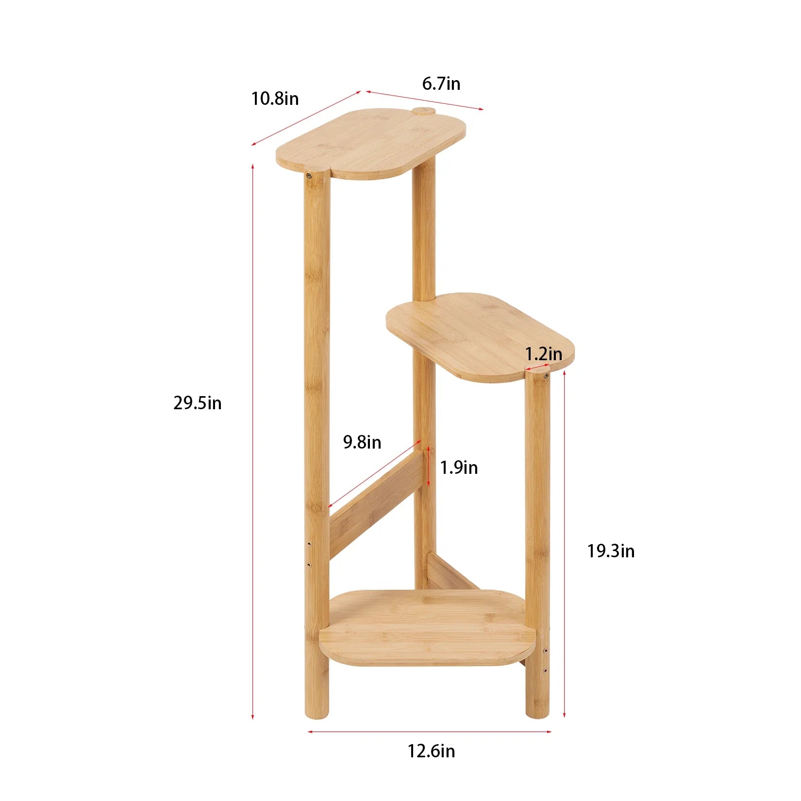 3 Tier Bamboo Corner Plant Stand - Indoor