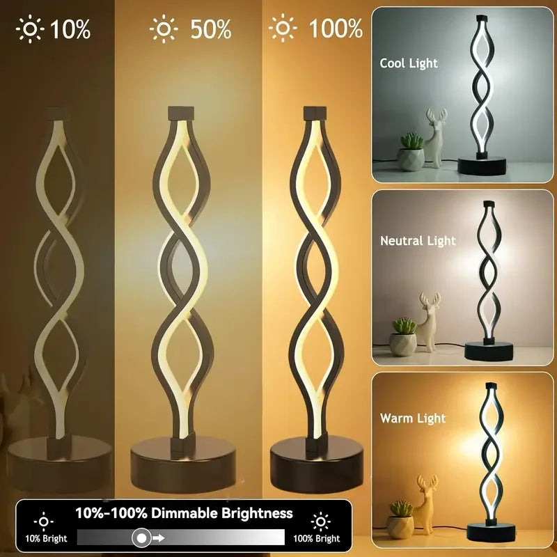 Modern Twist LED Table Lamp – Dimmable Ambient Light