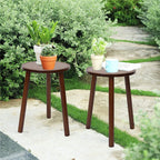 Small Round End Table Wood, 3-Legs Stool