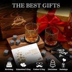 Whiskey Stones & Glasses Set, Granite Ice Cube For Whisky