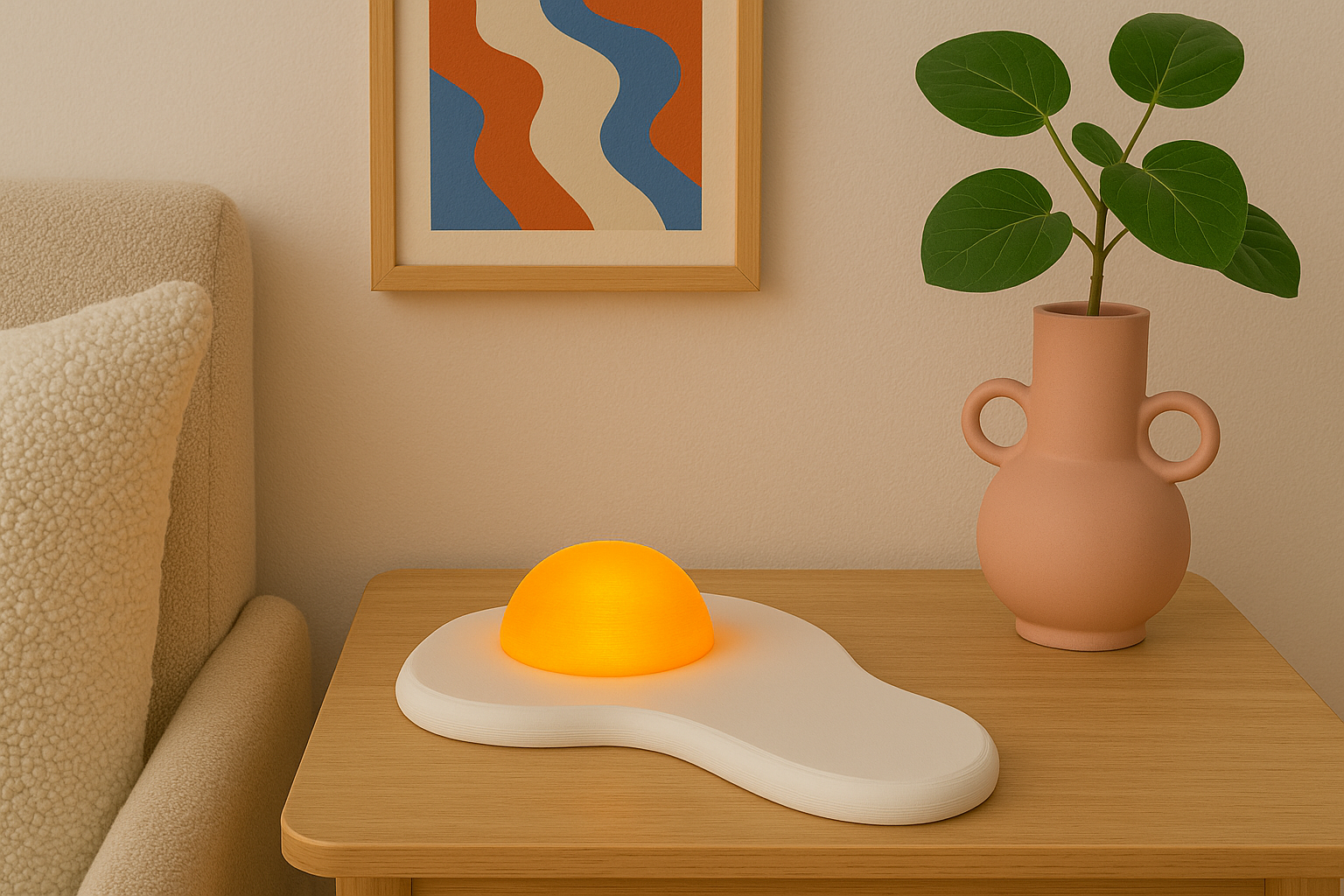 Fried Egg USB LED Night Desk Lamp – Eco-Friendly