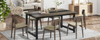 63"x31.5" Dining Table, Industrial Kitchen Table for 6-8 Person