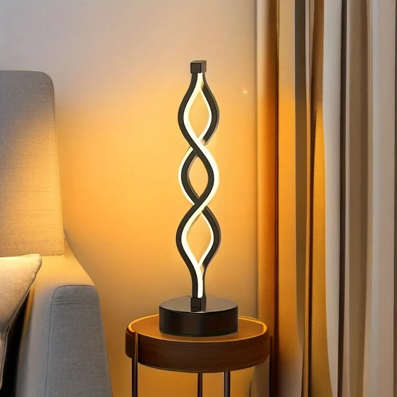 Modern Twist LED Table Lamp – Dimmable Ambient Light
