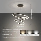 Modern 3 Ring Round Hanging LED Pendant Light