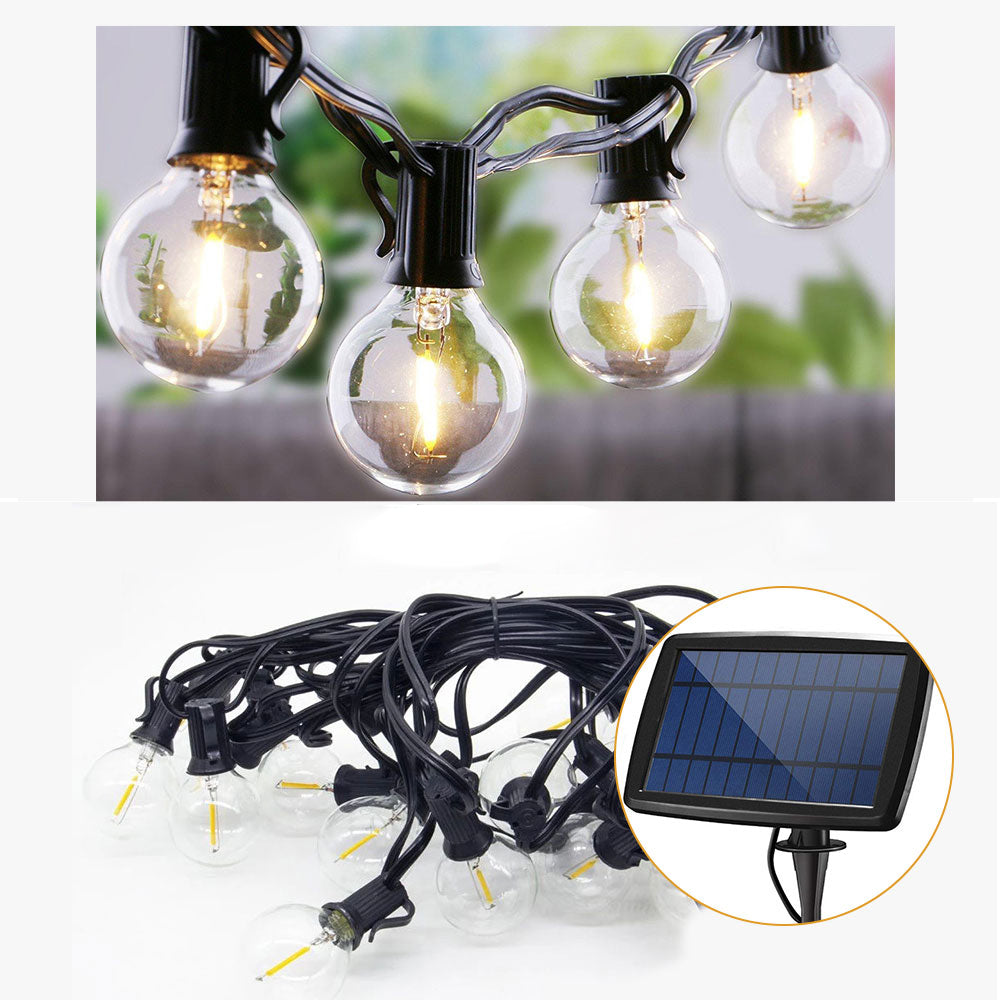 Solar String Lights Kit, LED Filament Bulbs 7.6m