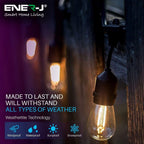 LED Filament String Light Kit, Vintage LED Bulbs, Waterproof 48ft